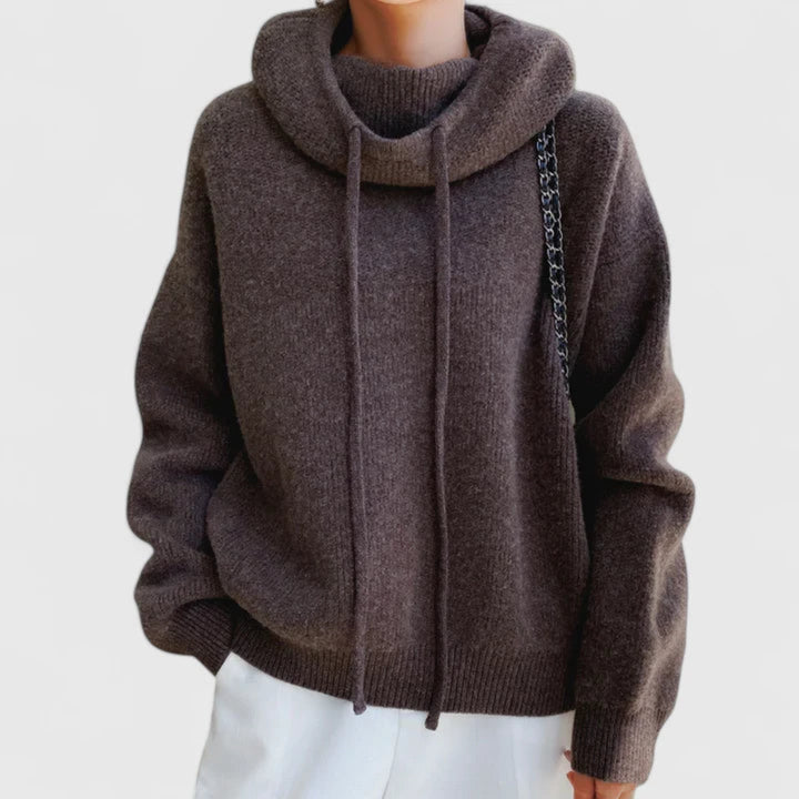Marie | Maglione Cozy con Collo Alto e Cappuccio